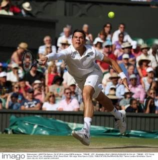 TENNIS - ATP, Wimbledon 2014 LONDON,ENGLAND,04.JUL.14 - TENNIS - ATP Tennis Herren World Tour, Wimbledon 2014, Grand Slam. Bild zeigt Milos Raonic (CAN). 