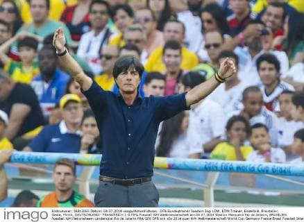 DFB Bundestrainer Joachim Jogi LÖW, LÖW,Trainer, Einzelbild, Freisteller, Geste, Mimik, DEUTSCHLAND - FRANKREICH 1-0 FIFA Fussball WM Weltmeisterschaft am 04.07.2014 Stadion Maracana Rio de Janeiro, BRASILIEN