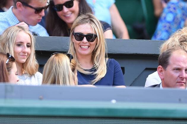 Maria Sharapova (RUS) schaut sich das Spiel ihres Freundes Grigor Dimitrov (BUL) an TENNIS : Wimbledon 2014 - 04 07 2014 TennisMagazine Panoramic 