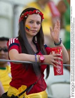 COPA2014 Fortaleza, CE - 04 07 2014: COLOMBIA - Fans before the match valid in the quarterfinals of the World Cup, held in Castellan Arena. ( x(725)xMarceloxMachadoxdexMelox x 