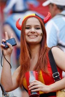 BRASILIA: Red Devils supporters pictured prior to the quarter final match in Estadio Nacional Mane Garrincha, in Brasilia, during the 2014 FIFA World Cup, Saturday 05 July 2014. BRUNOxFAHY  Aufmacher premiumd sexy 11537