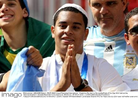Argentina-Fan during the quarterfinals of the Cup 2014 held at the National Stadium in Brasilia Mane Garrincha departure. BRASILIA DF 05.07.2014. ( x(3485)xBetoxBarata Fotoarenax  (25389)