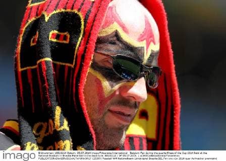 Belgium-Fan during the quarterfinals of the Cup 2014 held at the National Stadium in Brasilia Mane Garrincha departure. BRASILIA DF 05.07.2014. ( x(3485)xBetoxBarata Fotoarenax  (25389)