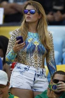 Brasil s fans cheer during the 2014 FIFA World Cup match held at the Maracana stadium in Rio de Janeiro. 04 07 2014 . 