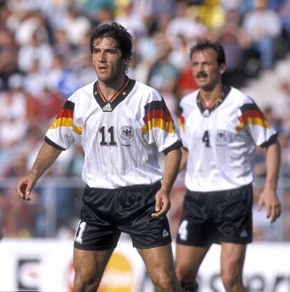 Fußball, EM Finale 1992 in Göteborg, Dänemark - Deutschland 2:0 RIEDLE Karlheinz Team Deutschland UEFA Fussball Europameisterschaften 1992 in Schweden Finale Daenemark-Deutschland in Goeteborg 2 : 0 am 26.06.1992 