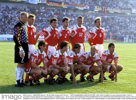 TEAM DAENEMARK EUROPAMISTER 1992 UEFA Fussball Europameisterschaften 1992 in Schweden Finale Daenemark-Deutschland in Goeteborg 2 : 0 am 26.06.1992 
