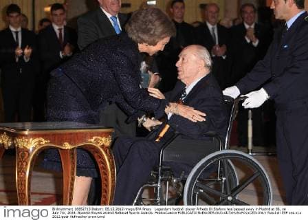 Legendary football player Alfredo Di Stefano has passed away in Madrid at 88, on July 7th, 2014. Spanish Royals attend National Sports Awards. PabloxCuadra 