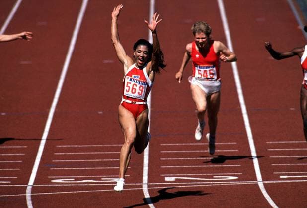Florence Griffith-Joyner läuft 100-Meter-Laufrekord, 30. Jahrestag am 16. Juli GRIFFITH JOYNER Florence Team USA Olympiasiegerin Olympische Sommerspiele 1988 in Seoul Leichtathletik 100m Frauen 