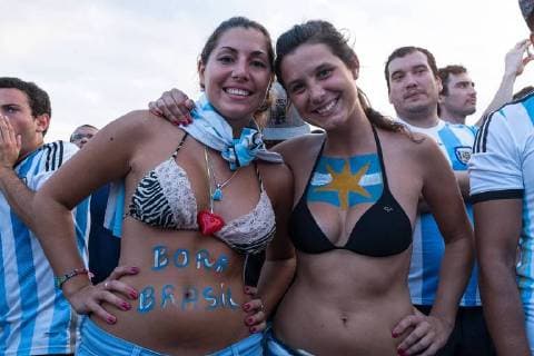 Jul 9, 2014 - Rio de Janeiro - Argentina-Fans watch soccer game at Fan Fest during FIFA world Cup Soccer. World Cup 14 Fans  - ZUMAb14