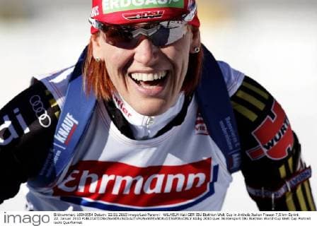 WILHELM Kati GER IBU Biathlon Welt Cup in Antholz Italien Frauen 7,5 km Sprint 22. Januar 2010 