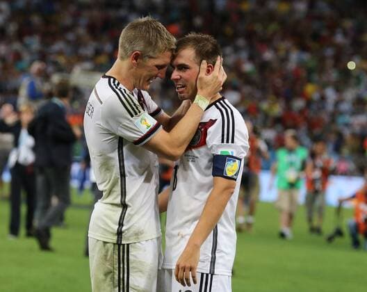 Rio de Janeiro, FIFA, Fussball Männer, Fussball Welltmeisterschaften 2014, FIFA world cup 2014 ,Final, Finale, Deutschland vs Argentinien , Germany vs Argentina 13.07.2014, Estadio Maracana, Rio de Janeiro, Bastian Schweinsteiger, Philipp Lahm, beide Deutschland,