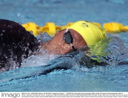 THORPE Ian Australien Olympiasieger 400m Kraul Olympische Sommerspiele 2004 in Athen. Sportart schwimmen Aktion. Copyright 