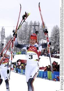 WILHELM Kati GER 2.Platz Biathlon Massenstart der Frauen am 25.02.2006 in Cesana Olympische Winterspiele 2006 in Turin Italien 
