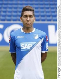 Roberto Firmino (1899) .Brustsponsor Sponsor Wirtschaft SAP Fototermin TSG 1899 Hoffenheim 2014-2015 . Sinsheim, GER, 15.07.2014 ,Fussball Bundesliga 2013 2014.