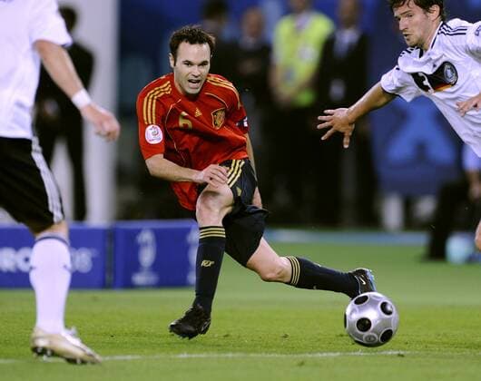 INIESTA Andres Team Spanien UEFA Fussball Europameisterschaften 2008 in der Schweiz und Oesterreich. Finale in Wien im Ernst Happel Stadion Deutschland-Spanien 0:1 