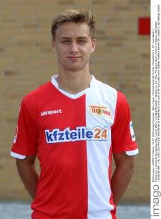 Björn Jopek Portrait Portraet Porträt Einzelbild 1. FC Union Berlin Fototermin zweite 2. Bundesliga DFL 16.07.2014 Fußball Fussball Stadion an der Alten Försterei Berlin Herren Saison 2014 2015