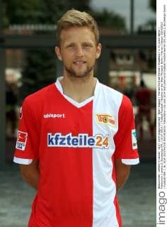 Björn Kopplin Portrait Portraet Porträt Einzelbild 1. FC Union Berlin Fototermin zweite 2. Bundesliga DFL 16.07.2014 Fußball Fussball Stadion an der Alten Försterei Berlin Herren Saison 2014 2015