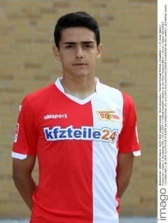 Eroll Zejnullahu Portrait Portraet Porträt Einzelbild 1. FC Union Berlin Fototermin zweite 2. Bundesliga DFL 16.07.2014 Fußball Fussball Stadion an der Alten Försterei Berlin Herren Saison 2014 2015