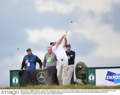 16.07.2014. Hoylake, England. The Open Golf Championship. Thomas BJORN DEN tees off on the par 3 15th during his practice round. xStephenxBartholomewx  ActionPlus11542073