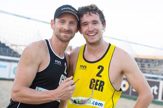 16.07.2014, Den Haag, Beach Stadion Scheveningen FIVB Transavia Grand Slam, Main Draw Hauptfeld Kay Matysik ( 2 GER), Lars Flüggen ( 2 GER)