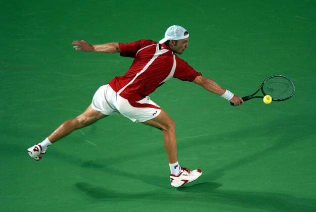 SCHÜTTLER Rainer Australian Open 2003 in Melbourne Sieg im Halbfinale gegen A.Roddick (USA).Sport Tennis Copyright by Sportphoto Laci Perenyi 40667 Meerbusch Im Kamp 44 Tel.02132 6266 Fax 02132 6254 Stadtsparkasse Düsseldorf (30050110) Kto.61003810 eMail: laci@sportphoto-perenyi.de 