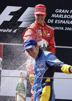 SCHUMACHER Michael Sieger Grand Prix von Spanien mit F.ALONSO Scuderia Ferrari Marlboro F -1 Team Grand Prix von Spanien in Barcelona 2003.Sport Motorsport Formel1 Siegeehrung. Copyright 