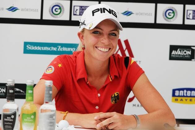Sophia Popov (GER) spielt ihr erstes Profiturnier und liegt aktuell auf Rang 3 Ladies German Open, Golf,Damen, Prötten, 18.07.2014, EP_BSR