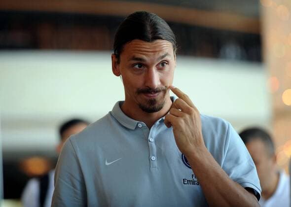 Zlatan Ibrahimovic of Paris Saint-Germain attends a press conference for a friendly match against local football team Kitchee in Hong Kong, China, 26 July 2014. Zlatan Ibrahimovic highlights press conference for friendly match in Hong Kong  20140726_10844