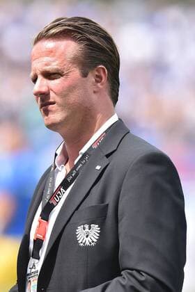 Fußball 3. Liga 1. Spieltag Preußen Münster - Hansa Rostock am 27.07.2014 im Preußenstadion in Münster Carsten Gockel ( Vorstand Münster )