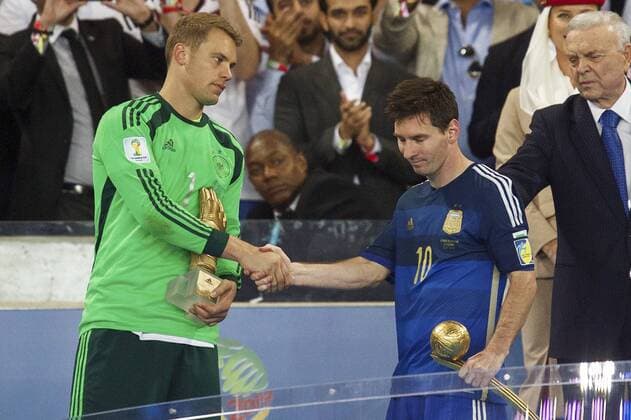 (L-R) goalkeeper Manuel Neuer of Germany, Lionel Messi of Argentina during the final of the FIFA World Cup 2014 on July 13, 2014 at the Maracana stadium in Rio de Janeiro, Brazil. Germany v Argentina FIFA World Cup final 2013 2014 xVIxxIVx 2479351