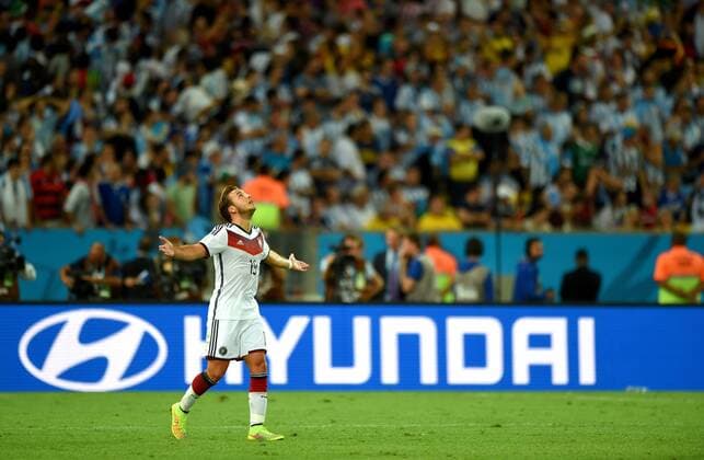 Mario Gotze (GER), JULY 13, 2014 - Football Soccer : Mario Gotze of Germany celebrates after scoring the winning goal in extra time during the FIFA World Cup Brazil 2014 Final match between Germany 1-0 Argentina at Estadio do Maracana in Rio De Janeiro, Brazil. Noxthirdxpartyxsales  ( uzdb007158)