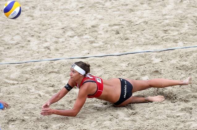 Beachvolleyball Grand Slam. Bianca Zass (AUT). Klagenfurt, 31.7.2014.