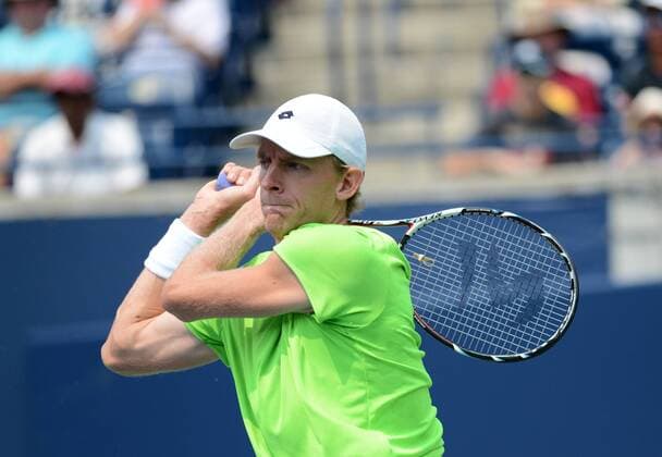Kevin Anderson (RSA) in Aktion. Rogers Cup 2014, Toronto, Canada