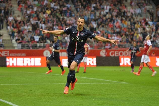 Zlatan IBRAHIMOVIC - ATTITUDE - JOIE - BUT FOOTBALL : Reims vs PSG - Ligue 1 - 08 08 2014 AnthonyBIBARD FEP Panoramic 
