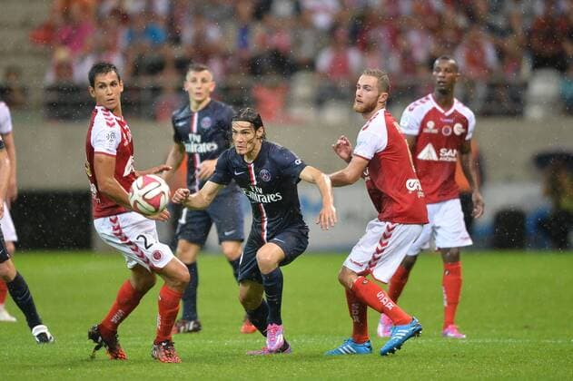EDINSON CAVANI - ANTOINE DEVAUX - AISSA MANDI FOOTBALL : Reims vs PSG - Ligue 1 - 08 08 2014 AnthonyBIBARD FEP Panoramic 