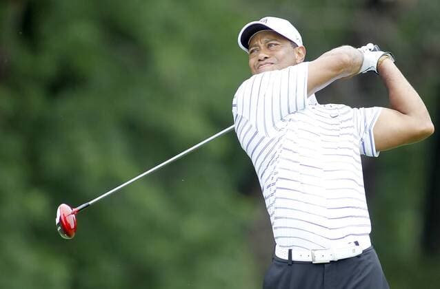 Tiger Woods, of the United States, hits his tee shot on the fifth hole during the second round of the 96th PGA Golf Herren Championship at Valhalla Country Club on .August 8, 2014 in Louisville, Kentucky.  LOU2014080807