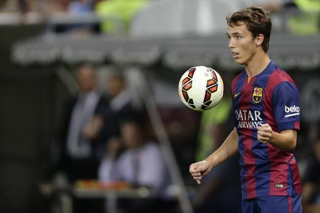Alejandro Grimaldo of FC Barcelona during the friendly match between Napoli and FC Barcelona at Stade de Geneve on august 6, 2014 in Geneva, Switzerland Napoli v FC Barcelona Friendly 2014 2015 xVIxLaurensxLindhoutxIVx 2498303