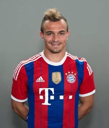 FUSSBALL 1. BUNDESLIGA SAISON 2014 2015 Fototermin beim FC Bayern München 09.08.2014 Xherdan Shaqiri Foto: Pressefoto ULMER Axel Grundler xxNOxMODELxRELEASExx 