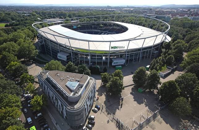 13.08.2014, Hannover Fussball, Fußball, Bundesliga Saison 2014 - 2015, Stadion, HDI Arena, Totale, Übersicht, Luftaufnahme, Stadiongelände