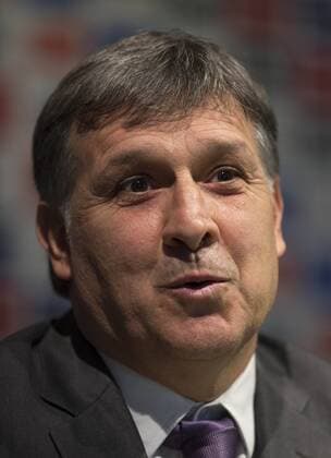 EZEIZA, Aug. 14, 2014 -- Gerardo Martino reacts during a press conference for his official presentation as the new head coach of the Argentina s national soccer team in the campus of the Argentine Soccer Association (AFA, for its acronym in Spanish), in Ezeiza city, 32km from Buenos Aires, capital of Argentina, on Aug. 14, 2014. Martin Zabala) (ah) (fnc) (SP)ARGENTINA-EZEIZA-SOCCER-MARTINO e MARTINxZABALA 