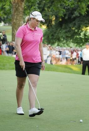 Aug. 17, 2014 - Pittsford, NY, U.S. - August 17, 2014: Brittany Lincicome fails to par the 18th hole during the final round at play the Wegmans LPGA Golf Damen Championship at the Monroe Golf Club in Pittsford, NY. LPGA Golf Damen 2014: Wegmans LPGA Golf Damen Championship AUG 17 - ZUMAsw6