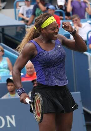 Aug. 17, 2014 - Cincinnati, Ohio, U.S - Serena Williams (USA) celebrates in the first win of the Western & Southern open. On Sunday August 17, 2014 during play in the Championship match of the Western & Southern Open. - ZUMAc19