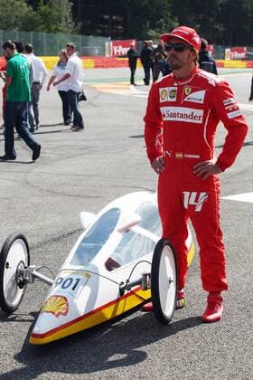 Shell Eco Marathon with Fernando Alonso (ESP) Scuderia Ferrari F14-T Belgian Grand Prix, Spa Francorchamps 