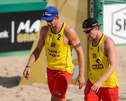 21.08.2014 - Stare Jablonki , Beach Volleyball , World Tour , FIVB Stare Jablonki Grand Slam 2014 , Poland vs. Germany - Sebastian Fuchs , Thomas Kaczmarek  140821PAL202