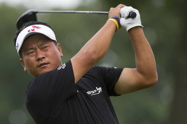 Aug. 21, 2014 - Paramus, New Jersey, U.S - August 21, 2014: K.J. Choi (KOR) follows through on his tee shot on the 15th hole during the first round of The Barclays Fed Ex Championship at Ridgewood Country Club in Paramus, NJ. Mandatory Credit: Kostas Lymperopoulos csm GOLF 2014: The Barclays Fed Ex Championship AUG 21 - ZUMAc04