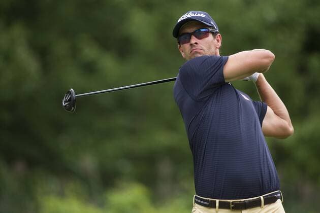 Aug. 22, 2014 - Paramus, New Jersey, U.S - August 22, 2014: Adam Scott (AUS) drives on the 5th tee box during the second round of The Barcla s Fed Ex Championship at Ridgewood Country Club in Paramus, NJ. Mandatory Credit: Kostas Lymperopoulos csm GOLF 2014: The Barcla s Fed Ex Championship AUG 22 - ZUMAc04