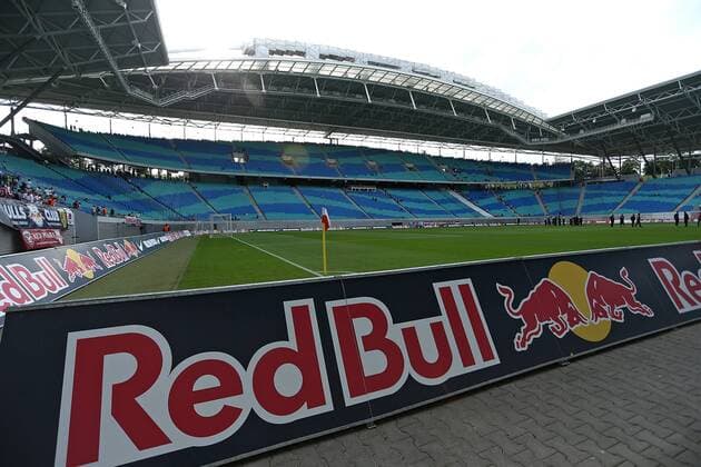 22.08.2014, Fussball 2. Bundesliga Saison 2014 15 , 3. Spieltag, RB Leipzig , in der Red Bull Arena Leipzig. Red Bull Bande Feature 