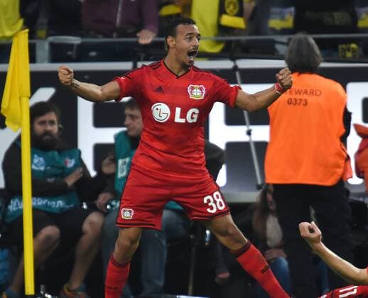 23.08.2014, Fussball, Saison 2014 15, 1. Bundesliga, 1. Spieltag, Borussia Dortmund - Bayer 04 Leverkusen Jubel Karim Bellarabi (Bayer 04 Leverkusen)