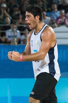 25.08.2014, Nanjing, Youth Olympic Sports Park Youth Olympic Games 2014, Viertelfinale Jubel Santiago Aulisi (ARG)