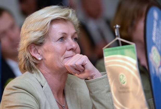26.08.2014, xjhx, Fussball Allianz Frauenbundesliga Saisoneröffnungspressekonferenz 2014 2014, v.l. Trainerin Silvia Neid (Deutschland)